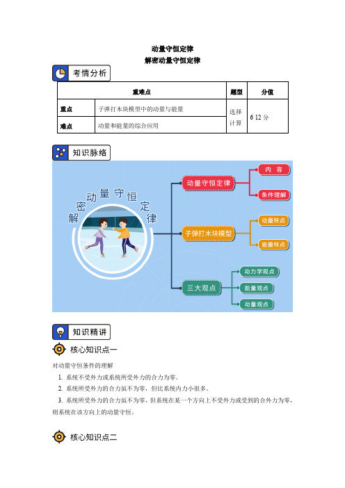 解密动量守恒定律和碰撞、爆炸和反冲 教案— 2020-2021学年高二上学期物理人教版(2019)