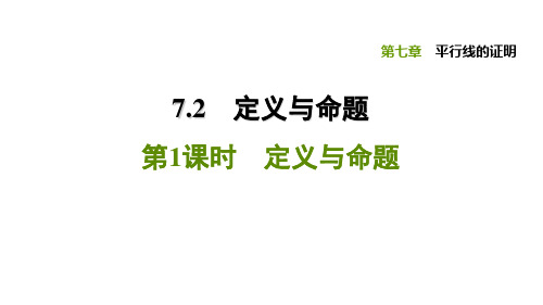 7.2.1定义与命题-北师大版八年级数学上册习题课件(共26张PPT)