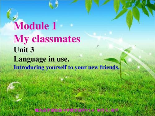 外研版七年级上册Module 1  Unit 3 教学课件(PPT61张)