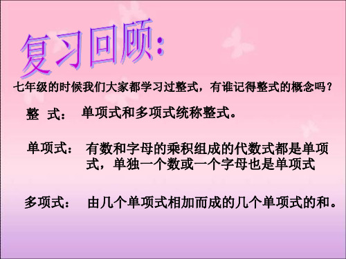 2014新华师大版：八年级数学下册第十六章16.1.1分式的概念