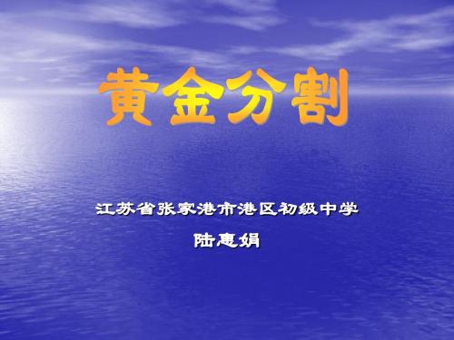黄金分割说课稿