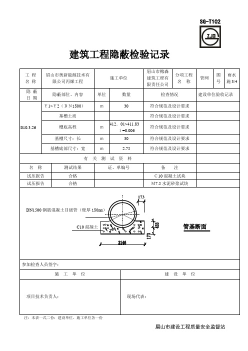 隐蔽检验记录