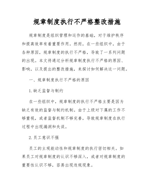 规章制度执行不严格整改措施