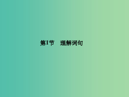 高考语文一轮总复习 现代文阅读 第一章 第一节 理解词句课件 新人教版