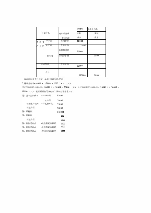 成本会计4第一题答案