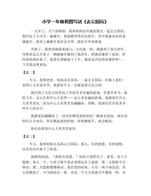小学一年级看图写话《去公园玩》