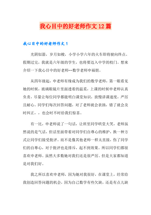 我心目中的好老师作文12篇