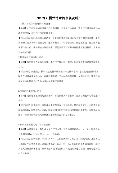 206例习惯性违章的表现及纠正1