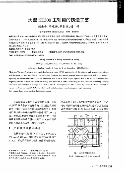 大型HT300主轴箱的铸造工艺