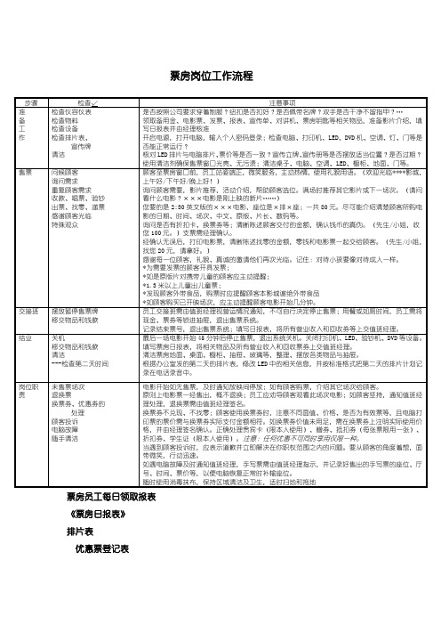 电影院票房岗位工作流程