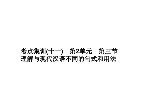 高考语文一轮总复习考点集训：十一文言文阅读第三节理解与现代汉语PPT精品课件