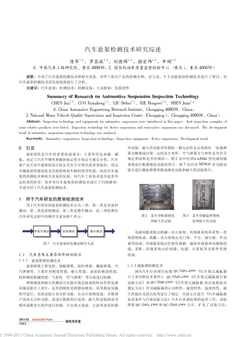 汽车悬架检测技术研究综述