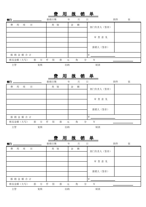 费用报销单模板