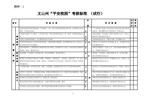 “平安校园”考核标准(试行)