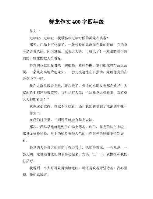 舞龙作文400字四年级