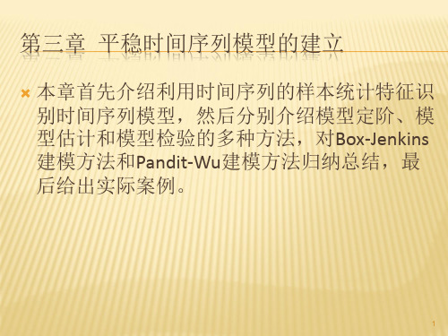 第三章  平稳时间序列模型的建立  应用时间序列PPT课件