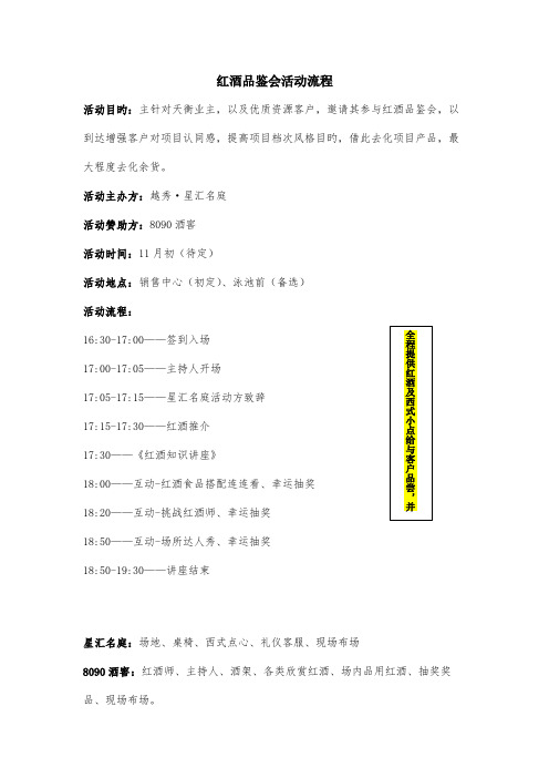 红酒品鉴会活动流程