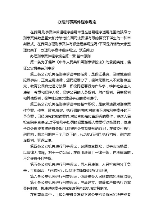 办理刑事案件程序规定