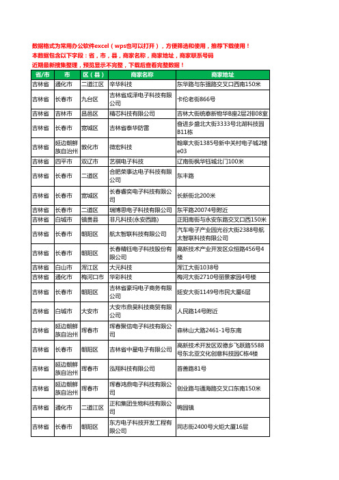 2020新版吉林省电子科技有限公司工商企业公司商家名录名单黄页联系电话号码地址大全288家