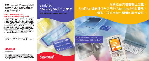 SanDisk Memory Stick 記憶卡 说明书