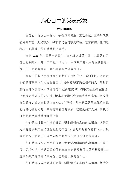 我心目中的党员形象