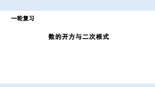 人教版初中数学中考复习 一轮复习-数的开方与二次根式