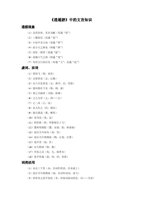 《逍遥游》文言知识