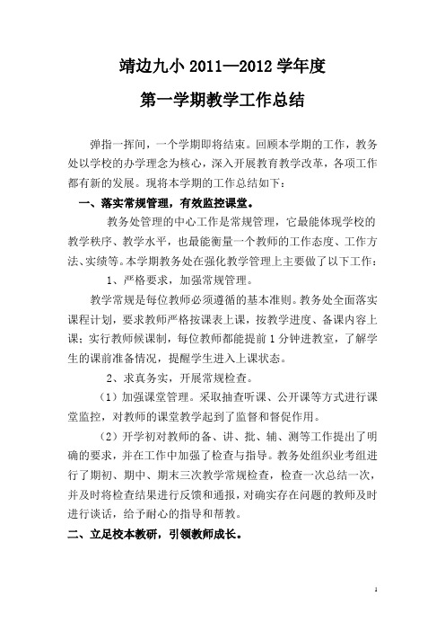 九小教学总结