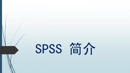 SPSS 简介