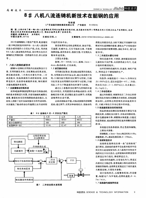 8#八机八流连铸机新技术在韶钢的应用