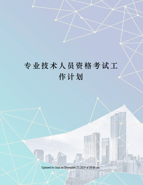 专业技术人员资格考试工作计划