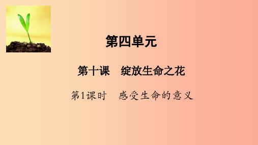 七年级道德与法治上册 第四单元 生命的思考 第十课 绽放生命之花 第1框 感受生命的意义课件 新人教