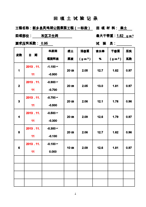 凤鸣湖公园景观回填土工程施工组织设计