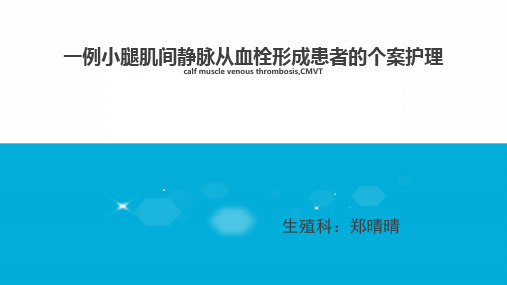 一例小腿肌间静脉血栓形成患者的个案护理+郑晴晴+全科生殖科