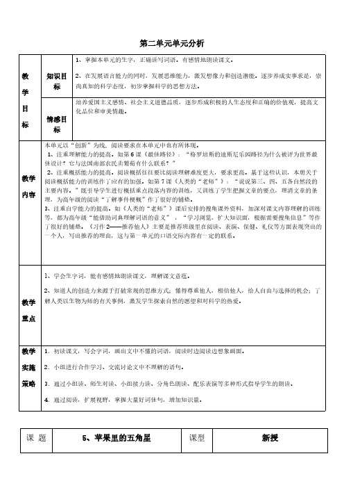 【VIP专享】苏教版语文四下第二单元教案