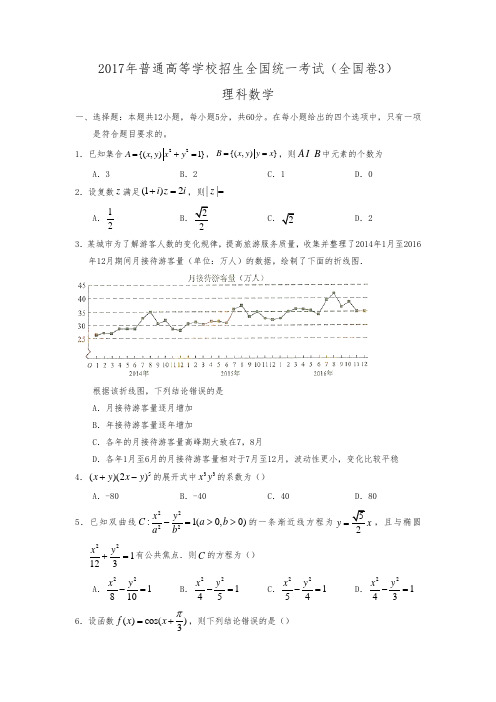 2017年全国高考理科数学试题与答案_全国卷393037