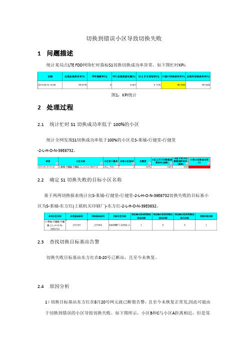 【案例】切换到错误小区导致切换失败