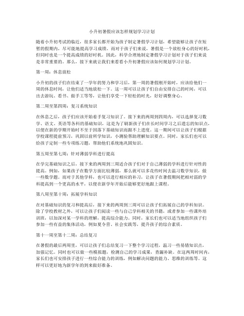 小升初暑假应该怎样规划学习计划