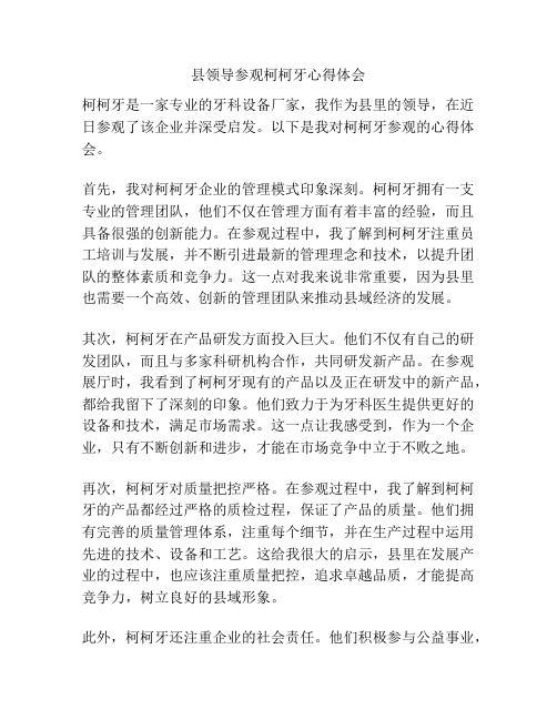 县领导参观柯柯牙心得体会