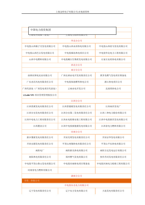 中电投集团成员单位