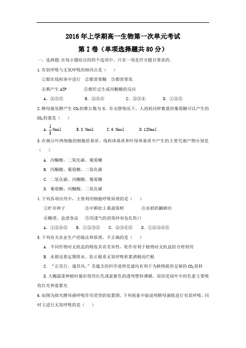 湖南省常德市石门县第一中学2015-2016学年高一下学期