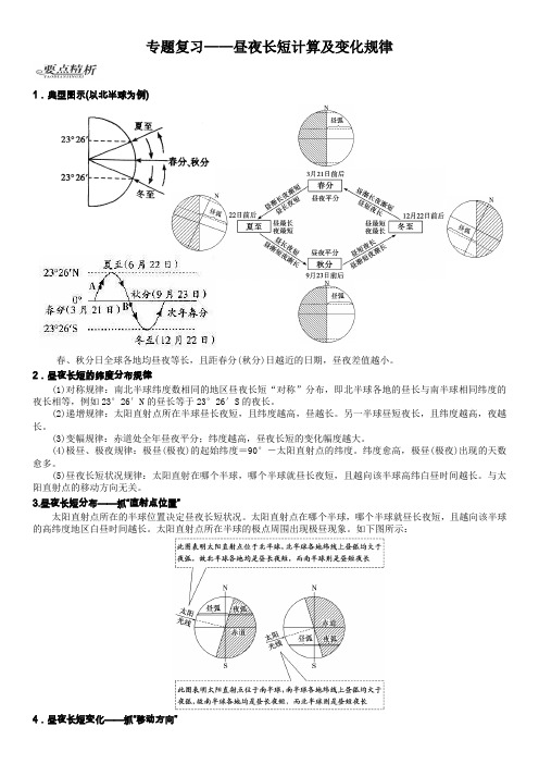 专题复习—昼夜长短及变化