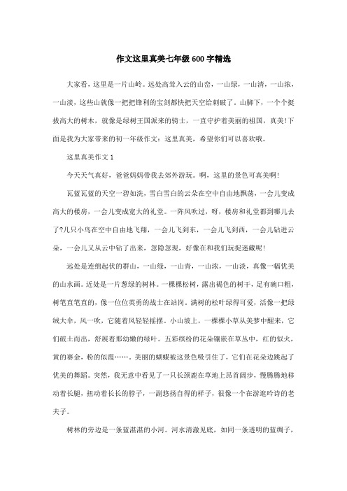 作文这里真美七年级600字精选