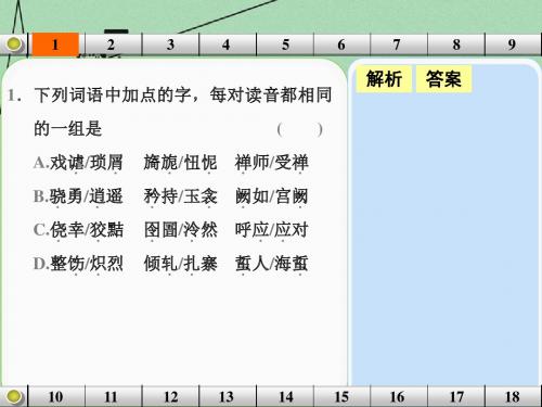 【步步高】广东省高考语文大一轮复习讲义 语言基础知识 考点提升练一课件 粤教版