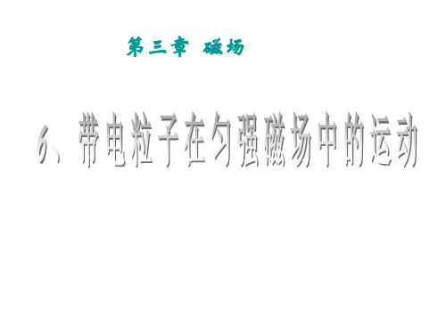 人教版高二物理选修3-1第三章：3.6 带电粒子在匀强磁场中的运动(共19张PPT)