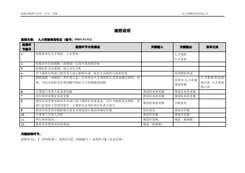 人力资源规划流程说明