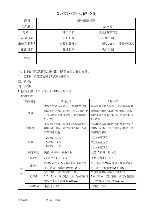 明胶质量标准