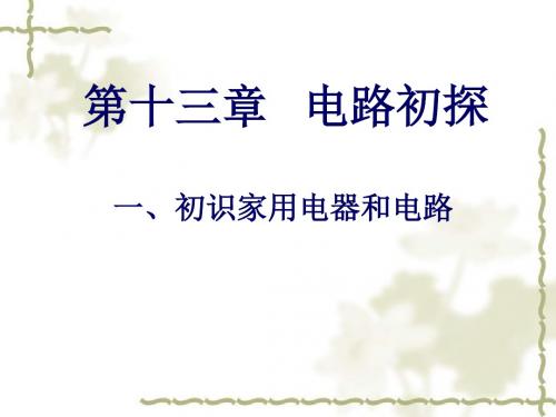 苏科版九年级物理上册教学课件：13.1初识家用电器和电路(共27张PPT)