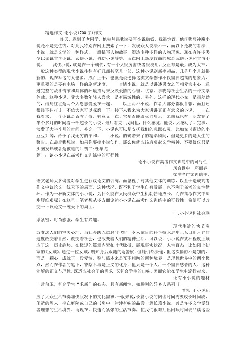 论小说(700字)作文