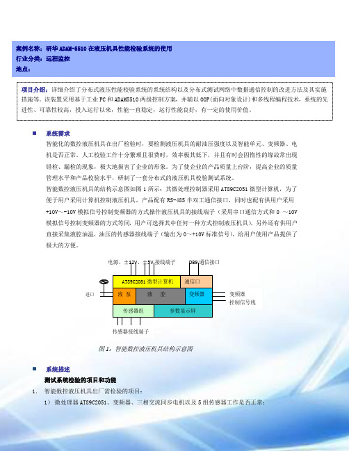 研华ADAM-5510在液压机具性能检验系统的应用